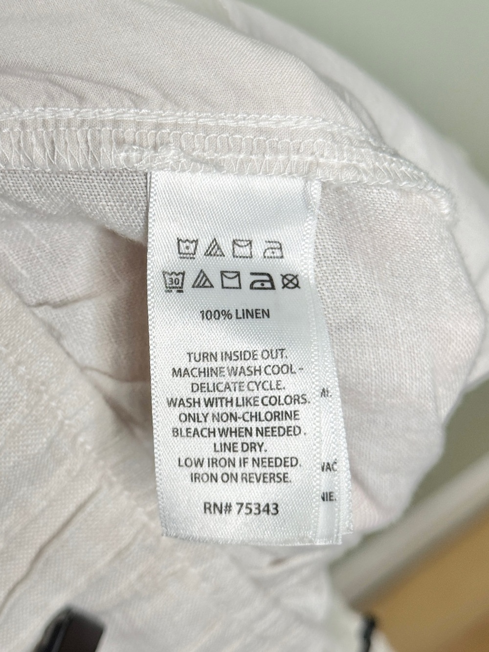 Tahari Linen Wide Leg Pull On Pants Casual Summer Vacation White Beige Size XL - Picture 8 of 8